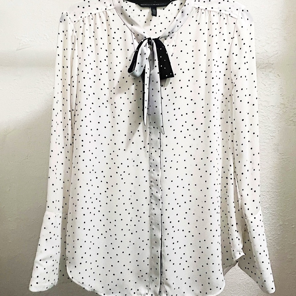 White House Black Market Polka Dot Blouse